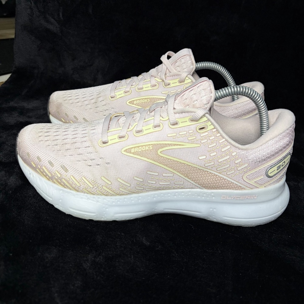 Brooks Glycerin 20 1203691B656 Womens US 9.5 Running Shoes Pink Yellow Sneakers